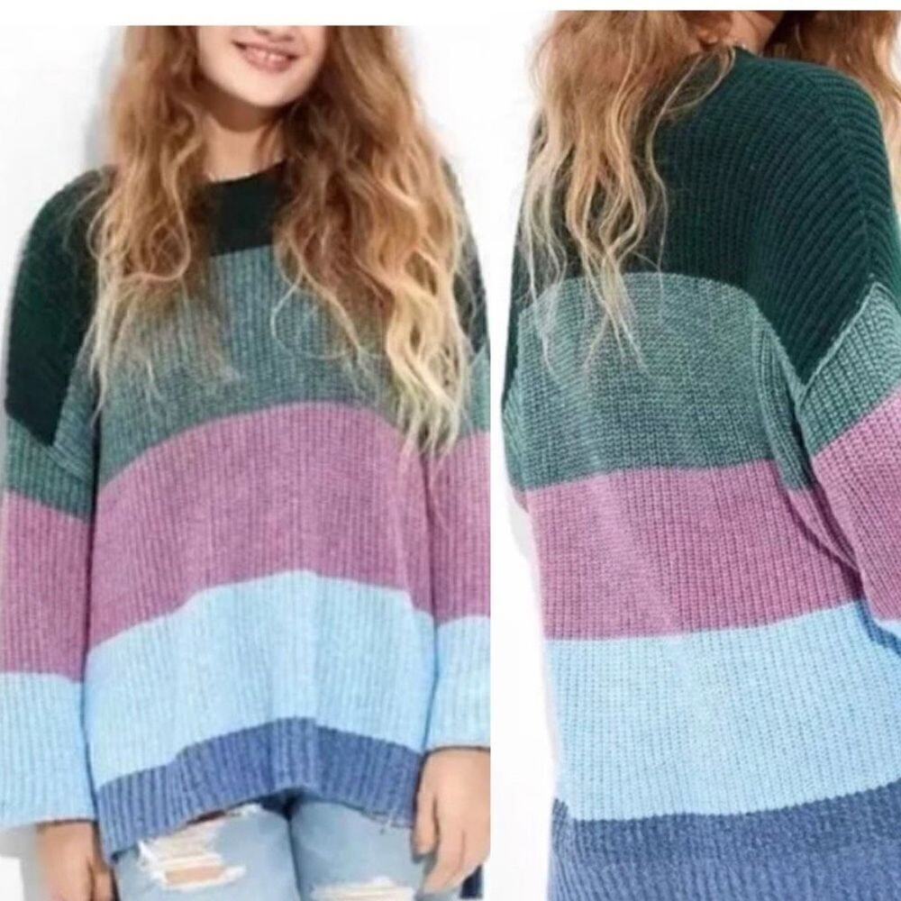 AMERICAN EAGLE Dreamspun Colorblock Oversized Balloon Sleeve Sweater Size Small